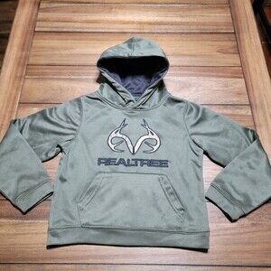 Realtree LS Dark Green Boys Hoodie - Size Boys 5